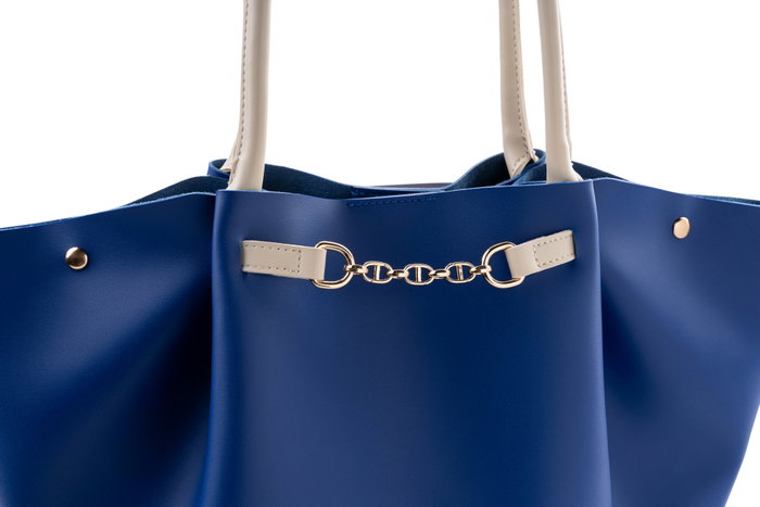 Lucky Bees Bolso Tote Sax Azul y Crema Lucky Bees Bolso Tote Sax Azul y Crema